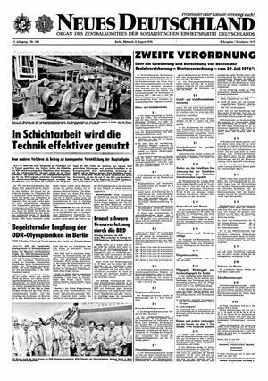 Neues Deutschland Online-Archiv vom 04.08.1976