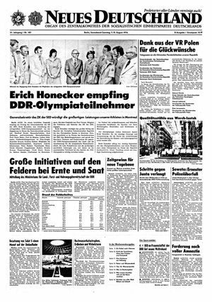 Neues Deutschland Online-Archiv vom 07.08.1976