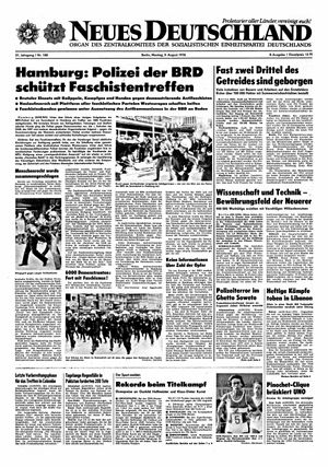 Neues Deutschland Online-Archiv vom 09.08.1976