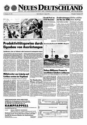Neues Deutschland Online-Archiv vom 11.08.1976