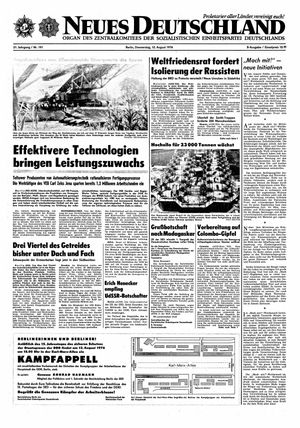 Neues Deutschland Online-Archiv vom 12.08.1976