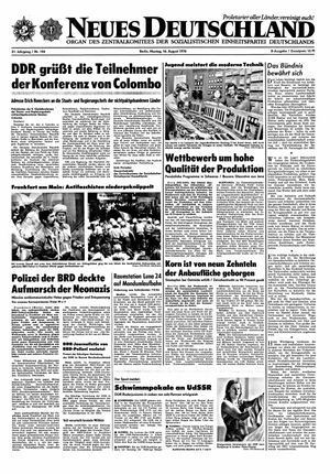 Neues Deutschland Online-Archiv vom 16.08.1976