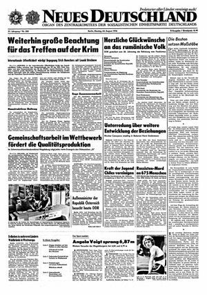 Neues Deutschland Online-Archiv vom 23.08.1976