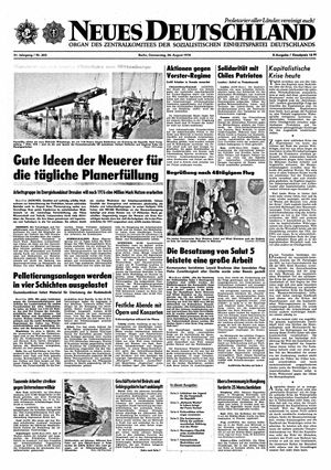 Neues Deutschland Online-Archiv vom 26.08.1976