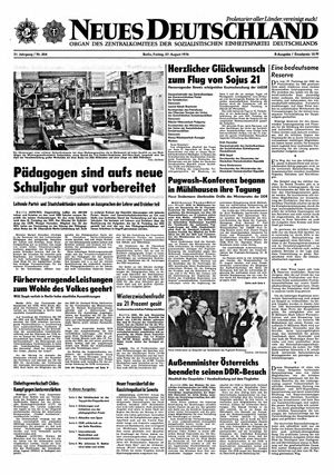 Neues Deutschland Online-Archiv vom 27.08.1976