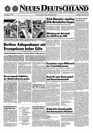 Neues Deutschland Online-Archiv vom 28.08.1976