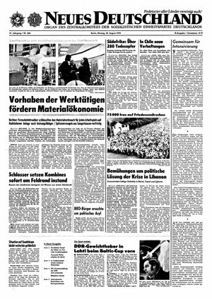 Neues Deutschland Online-Archiv vom 30.08.1976