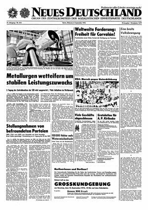 Neues Deutschland Online-Archiv on Sep 8, 1976