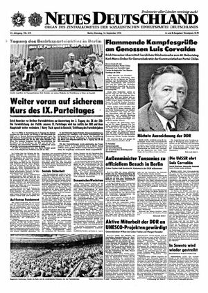 Neues Deutschland Online-Archiv on Sep 14, 1976