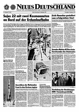 Neues Deutschland Online-Archiv vom 16.09.1976