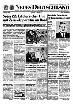 Neues Deutschland Online-Archiv vom 17.09.1976