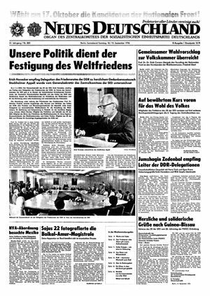 Neues Deutschland Online-Archiv vom 18.09.1976