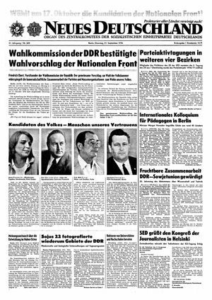 Neues Deutschland Online-Archiv vom 21.09.1976