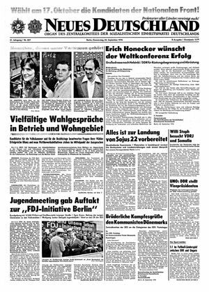 Neues Deutschland Online-Archiv vom 23.09.1976