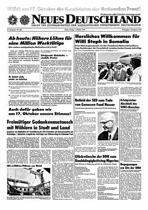 Neues Deutschland Online-Archiv on Oct 1, 1976