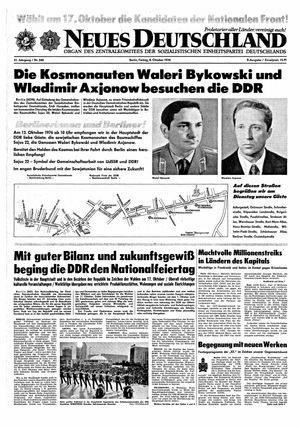 Neues Deutschland Online-Archiv vom 08.10.1976
