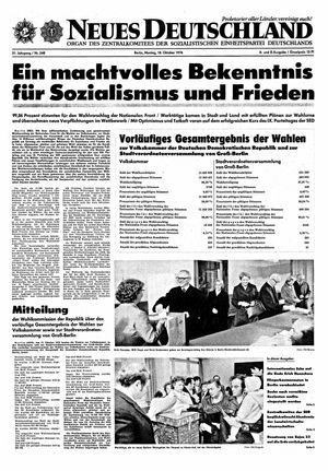 Neues Deutschland Online-Archiv vom 18.10.1976