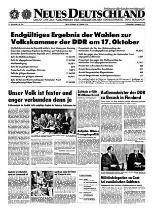 Neues Deutschland Online-Archiv vom 20.10.1976