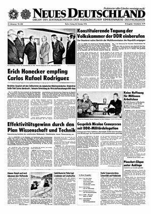 Neues Deutschland Online-Archiv vom 22.10.1976