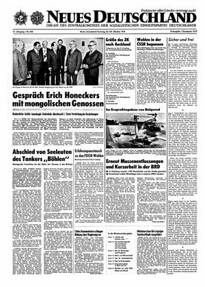 Neues Deutschland Online-Archiv vom 23.10.1976