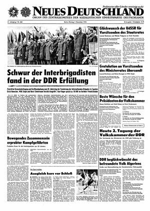 Neues Deutschland Online-Archiv vom 01.11.1976