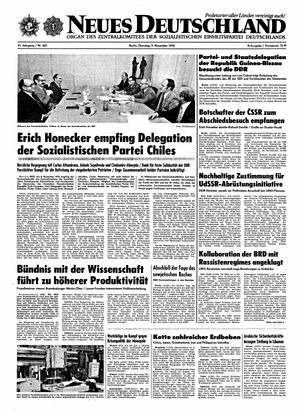 Neues Deutschland Online-Archiv vom 09.11.1976