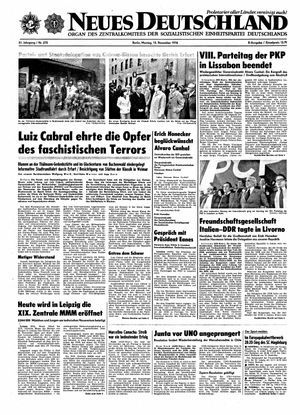 Neues Deutschland Online-Archiv vom 15.11.1976