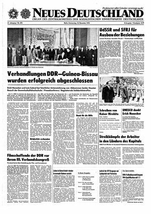 Neues Deutschland Online-Archiv vom 18.11.1976