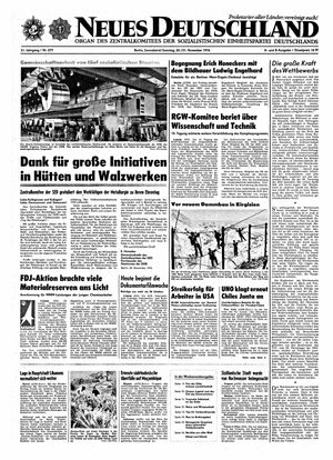 Neues Deutschland Online-Archiv vom 20.11.1976