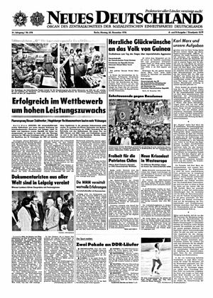 Neues Deutschland Online-Archiv vom 22.11.1976
