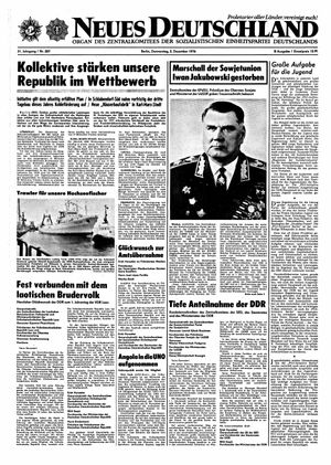 Neues Deutschland Online-Archiv vom 02.12.1976