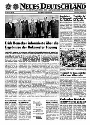 Neues Deutschland Online-Archiv vom 08.12.1976