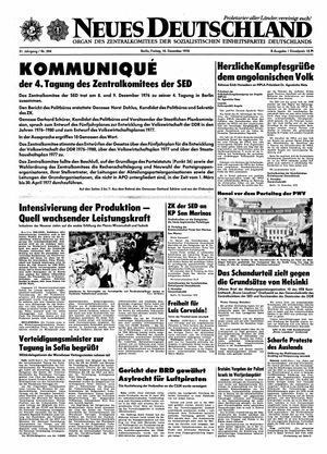 Neues Deutschland Online-Archiv vom 10.12.1976