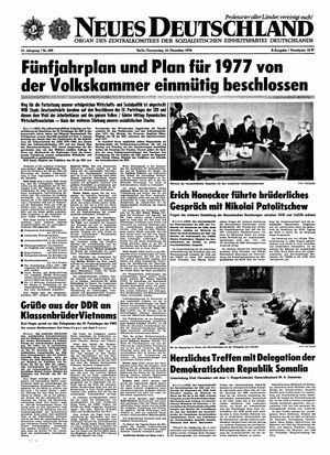Neues Deutschland Online-Archiv on Dec 16, 1976