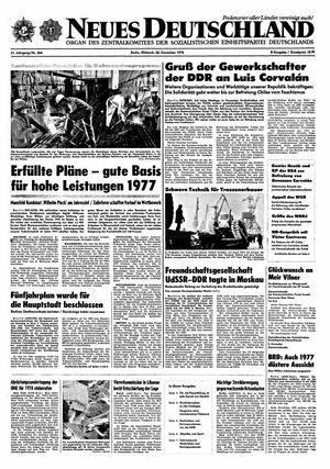 Neues Deutschland Online-Archiv vom 22.12.1976