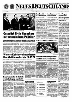Neues Deutschland Online-Archiv vom 18.01.1977