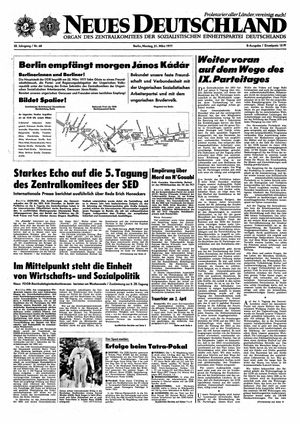 Neues Deutschland Online-Archiv vom 21.03.1977