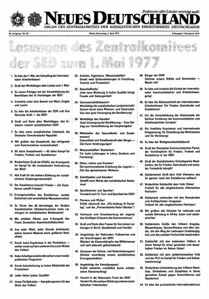 Neues Deutschland Online-Archiv vom 07.04.1977
