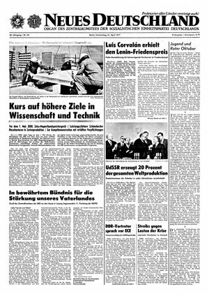 Neues Deutschland Online-Archiv vom 21.04.1977