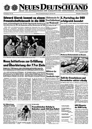 Neues Deutschland Online-Archiv vom 21.05.1977
