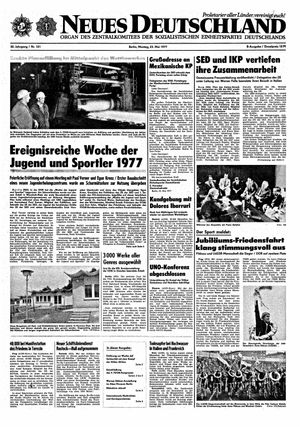 Neues Deutschland Online-Archiv vom 22.05.1977