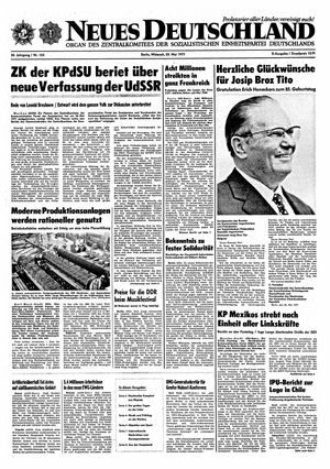 Neues Deutschland Online-Archiv vom 25.05.1977