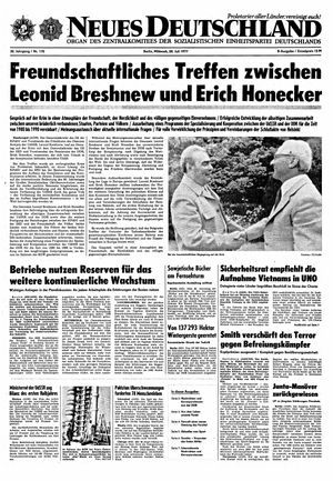 Neues Deutschland Online-Archiv vom 20.07.1977