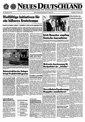 Neues Deutschland Online-Archiv vom 20.08.1977