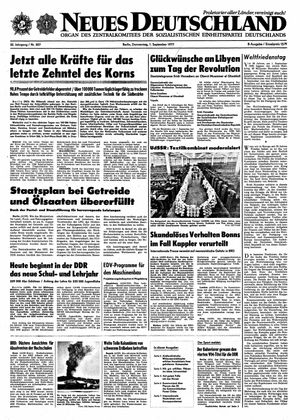 Neues Deutschland Online-Archiv vom 01.09.1977