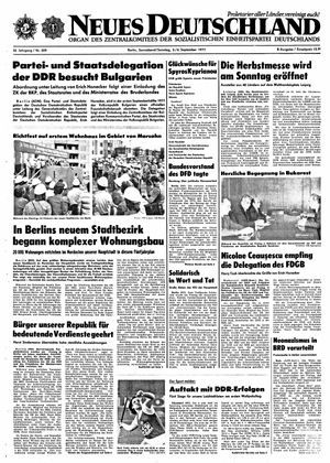 Neues Deutschland Online-Archiv on Sep 3, 1977