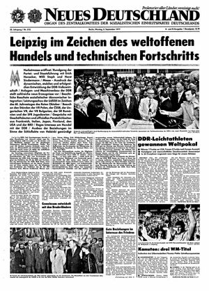 Neues Deutschland Online-Archiv vom 05.09.1977