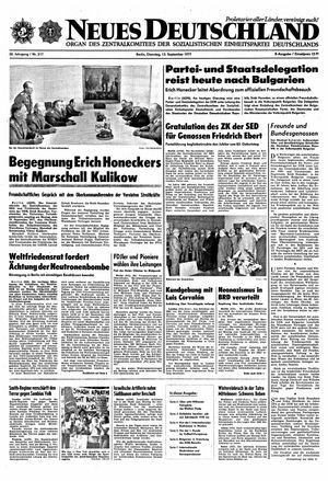 Neues Deutschland Online-Archiv vom 13.09.1977