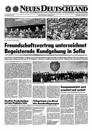 Neues Deutschland Online-Archiv vom 15.09.1977
