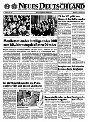 Neues Deutschland Online-Archiv on Sep 22, 1977